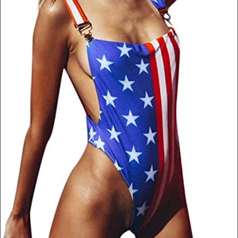 NWOT American Flag Overalls One Piece/ M